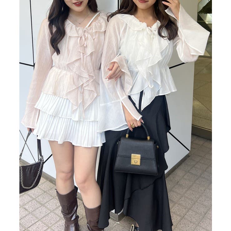 楊柳シアーラッフルブラウス | RMAF　NICE CLAUP / OLIVE des OLIVE | 詳細画像6 