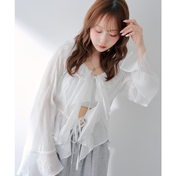 楊柳シアーラッフルブラウス | RMAF　NICE CLAUP / OLIVE des OLIVE | 詳細画像24 
