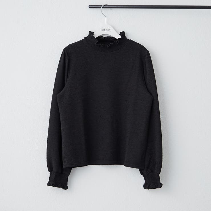 ブラック | プチハイシャーリングブラウス | NICE CLAUP / OLIVE des OLIVE　OUTLET