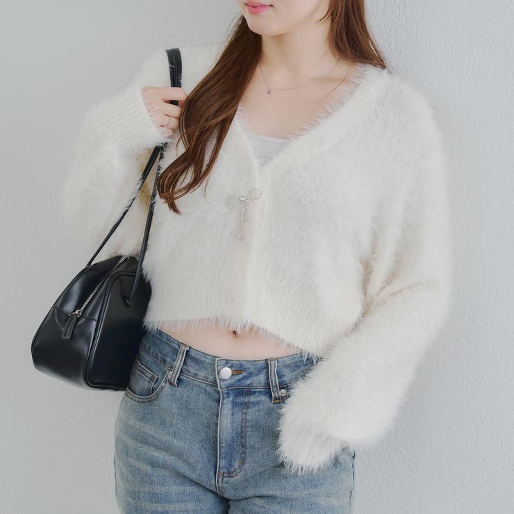 シャギーショートカーディガン | RMAF　NICE CLAUP / OLIVE des OLIVE | 詳細画像4 