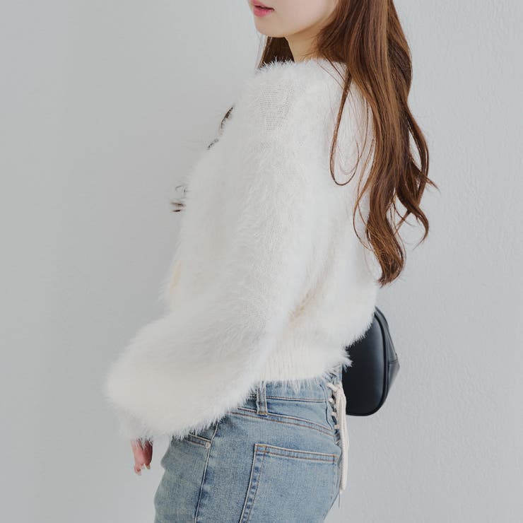 シャギーショートカーディガン | RMAF　NICE CLAUP / OLIVE des OLIVE | 詳細画像6 