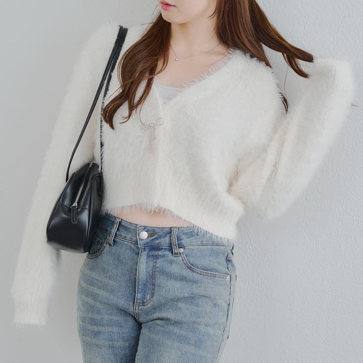 シャギーショートカーディガン | RMAF　NICE CLAUP / OLIVE des OLIVE | 詳細画像3 