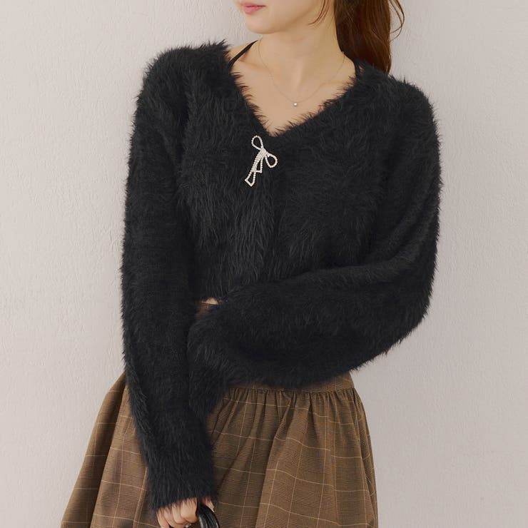 シャギーショートカーディガン[品番：OLOW0016217]｜RMAF NICE CLAUP