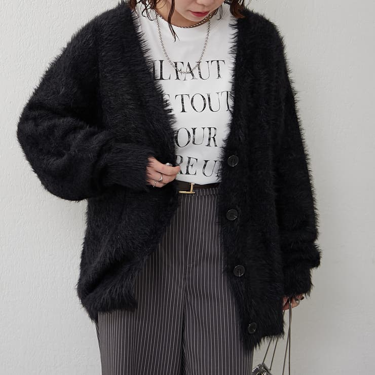 シャギーロングカーディガン[品番：OLOW0016218]｜RMAF NICE CLAUP