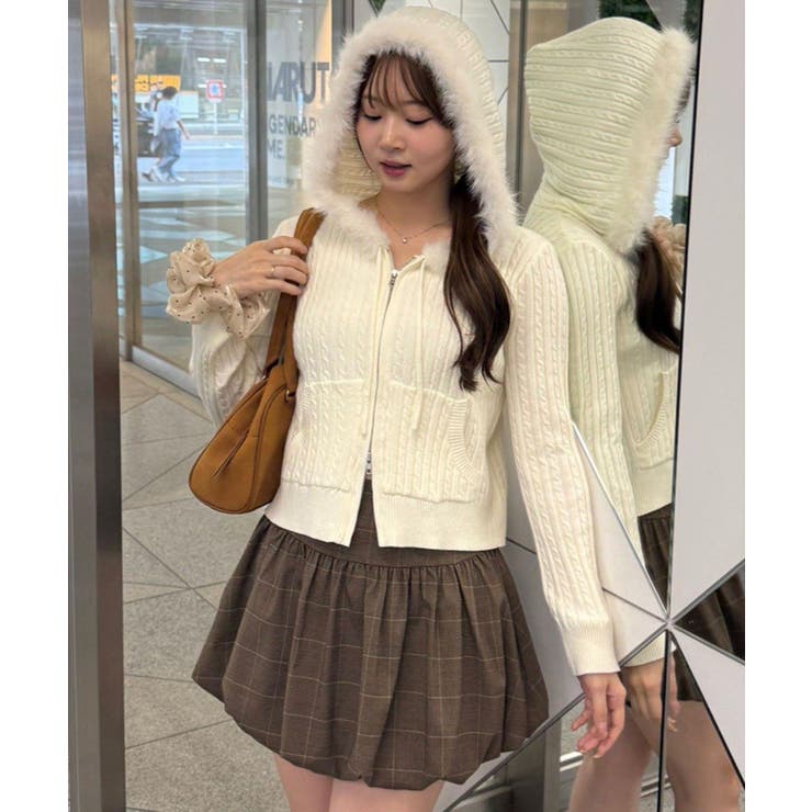 ケーブルZIPUPパーカー | NICE CLAUP / OLIVE des OLIVE　OUTLET | 詳細画像1 