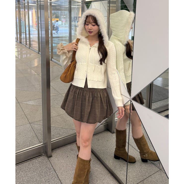 ケーブルZIPUPパーカー | NICE CLAUP / OLIVE des OLIVE　OUTLET | 詳細画像3 