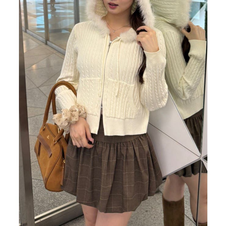 ケーブルZIPUPパーカー | NICE CLAUP / OLIVE des OLIVE　OUTLET | 詳細画像5 