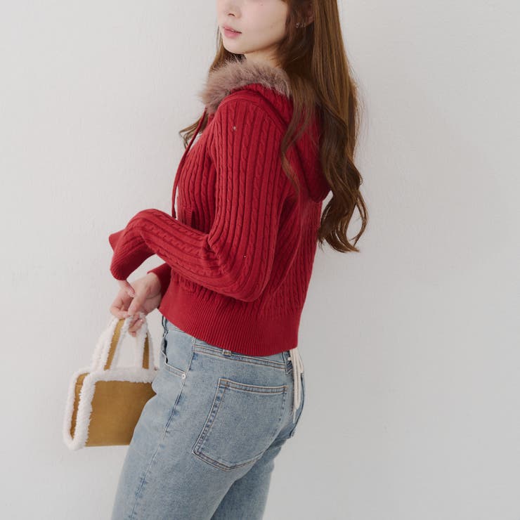 ケーブルZIPUPパーカー | NICE CLAUP / OLIVE des OLIVE　OUTLET | 詳細画像15 