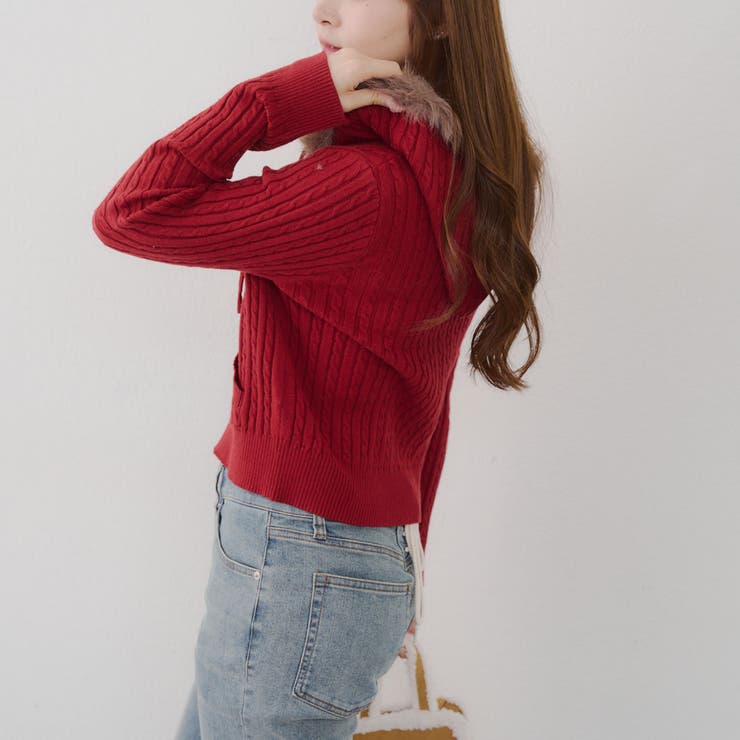 ケーブルZIPUPパーカー | NICE CLAUP / OLIVE des OLIVE　OUTLET | 詳細画像16 