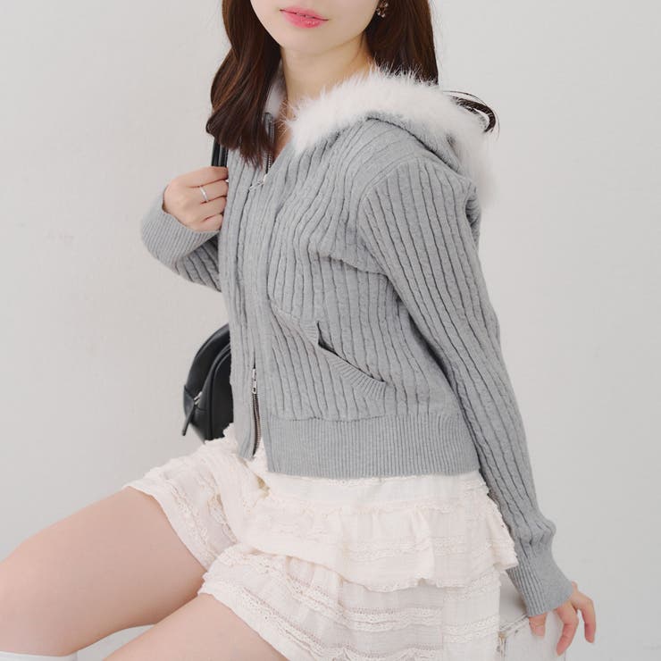 ケーブルZIPUPパーカー | NICE CLAUP / OLIVE des OLIVE　OUTLET | 詳細画像37 