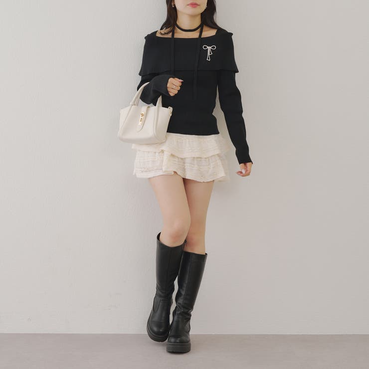 オフショルブローチ付きニット | NICE CLAUP / OLIVE des OLIVE　OUTLET | 詳細画像7 