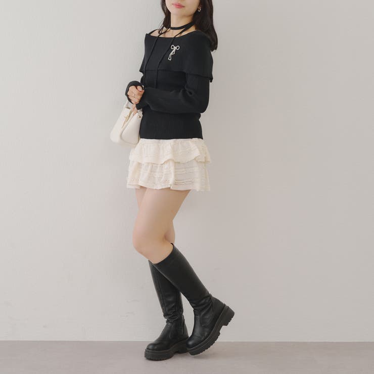 オフショルブローチ付きニット | NICE CLAUP / OLIVE des OLIVE　OUTLET | 詳細画像8 