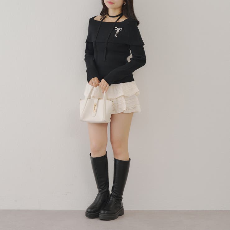 オフショルブローチ付きニット | NICE CLAUP / OLIVE des OLIVE　OUTLET | 詳細画像9 