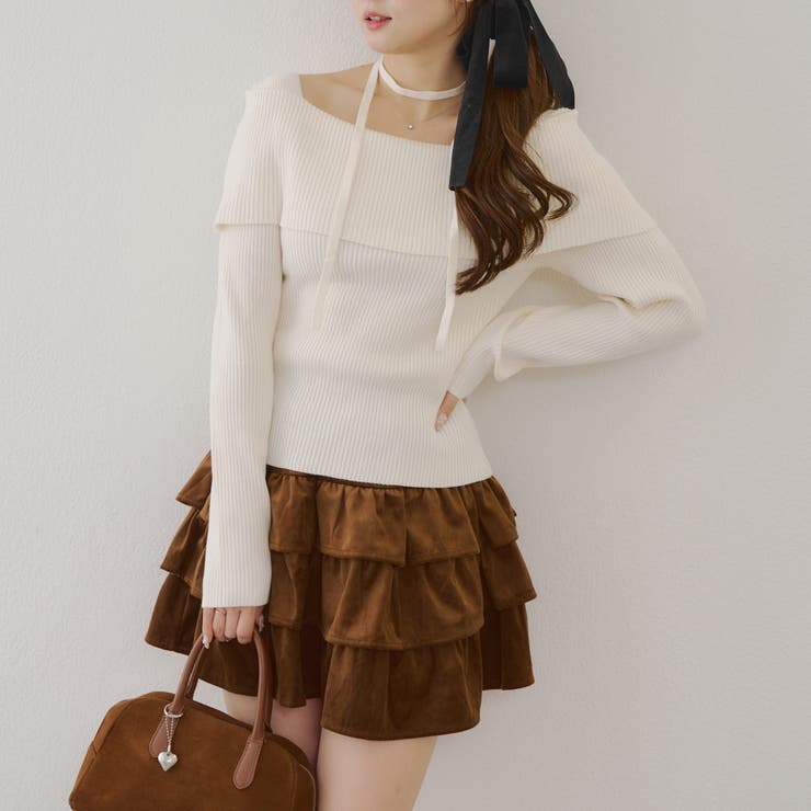 オフショルブローチ付きニット | NICE CLAUP / OLIVE des OLIVE　OUTLET | 詳細画像15 