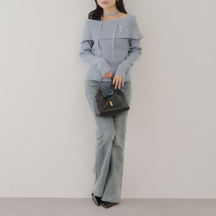 オフショルブローチ付きニット | NICE CLAUP / OLIVE des OLIVE　OUTLET | 詳細画像25 