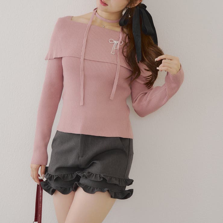 オフショルブローチ付きニット | NICE CLAUP / OLIVE des OLIVE　OUTLET | 詳細画像30 