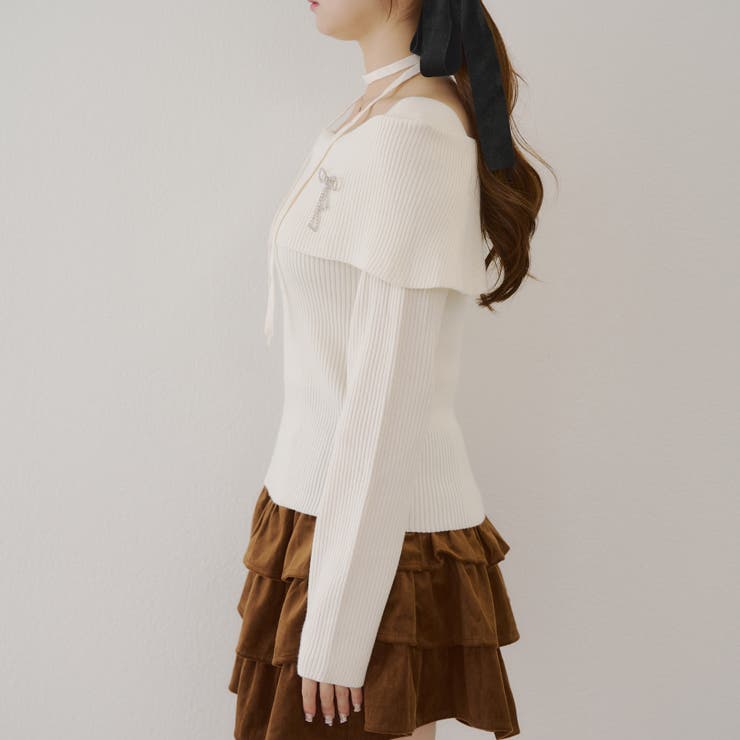 オフショルブローチ付きニット | NICE CLAUP / OLIVE des OLIVE　OUTLET | 詳細画像34 