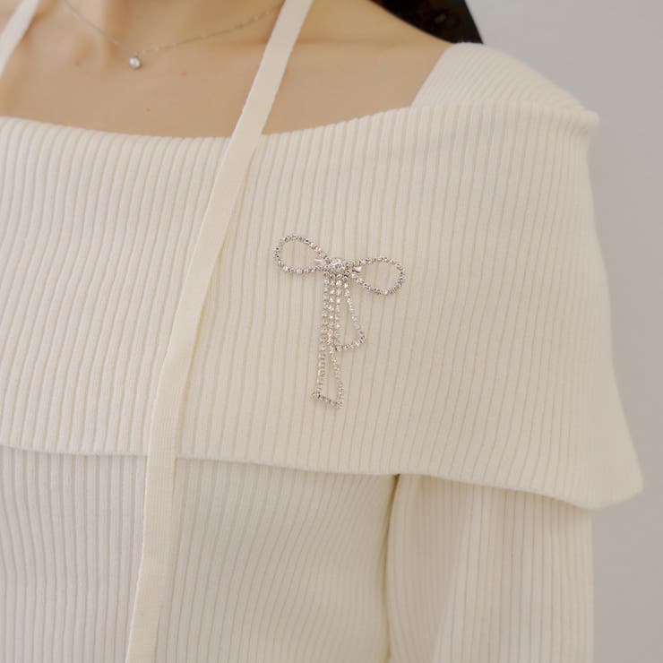 オフショルブローチ付きニット | NICE CLAUP / OLIVE des OLIVE　OUTLET | 詳細画像37 