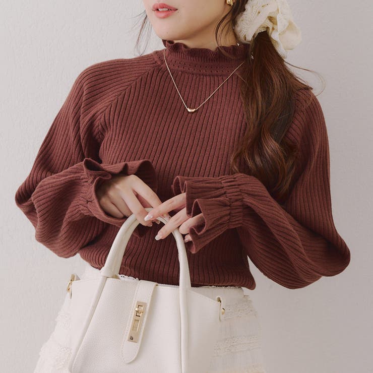 ボリューム袖ニットプルオーバー | NICE CLAUP / OLIVE des OLIVE　OUTLET | 詳細画像16 