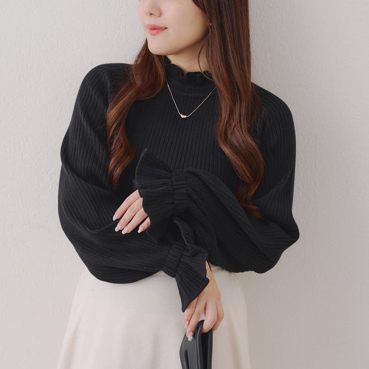 ボリューム袖ニットプルオーバー | NICE CLAUP / OLIVE des OLIVE　OUTLET | 詳細画像25 