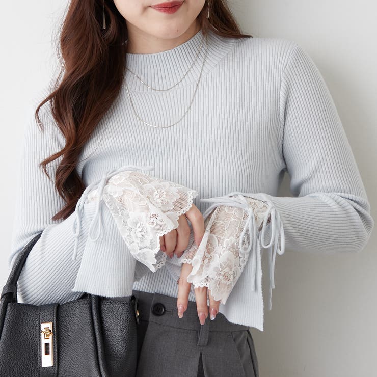 手元まで華やかに可愛く。袖レース&リボンニットトップス | RMAF　NICE CLAUP / OLIVE des OLIVE | 詳細画像61 