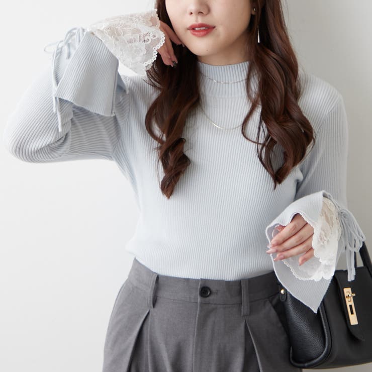 手元まで華やかに可愛く。袖レース&リボンニットトップス | RMAF　NICE CLAUP / OLIVE des OLIVE | 詳細画像64 