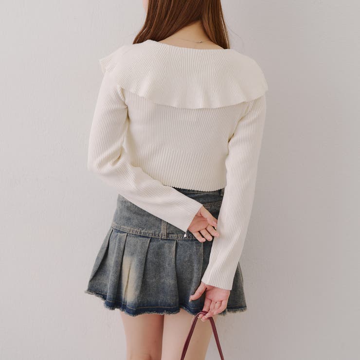 お顔周りスッキリ見え◎ ビッグ衿ジップカーディガン | NICE CLAUP / OLIVE des OLIVE　OUTLET | 詳細画像5 
