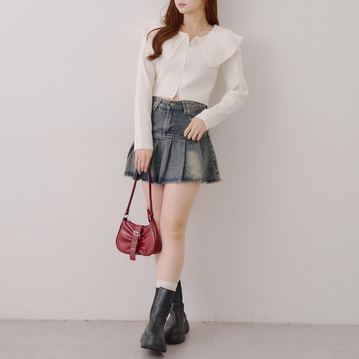 お顔周りスッキリ見え◎ ビッグ衿ジップカーディガン | NICE CLAUP / OLIVE des OLIVE　OUTLET | 詳細画像6 