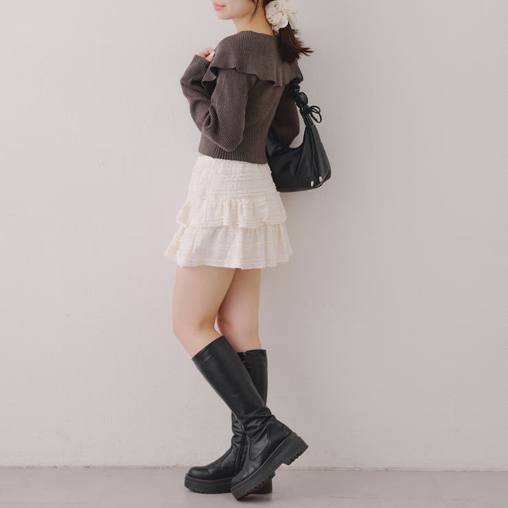お顔周りスッキリ見え◎ ビッグ衿ジップカーディガン | NICE CLAUP / OLIVE des OLIVE　OUTLET | 詳細画像15 