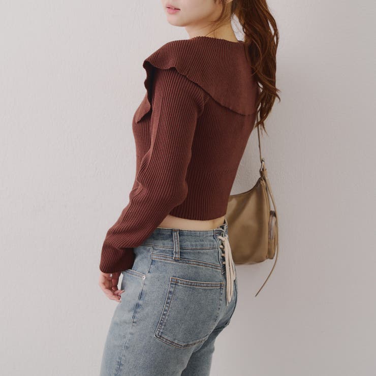 お顔周りスッキリ見え◎ ビッグ衿ジップカーディガン | NICE CLAUP / OLIVE des OLIVE　OUTLET | 詳細画像19 