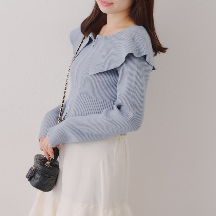 お顔周りスッキリ見え◎ ビッグ衿ジップカーディガン | NICE CLAUP / OLIVE des OLIVE　OUTLET | 詳細画像20 