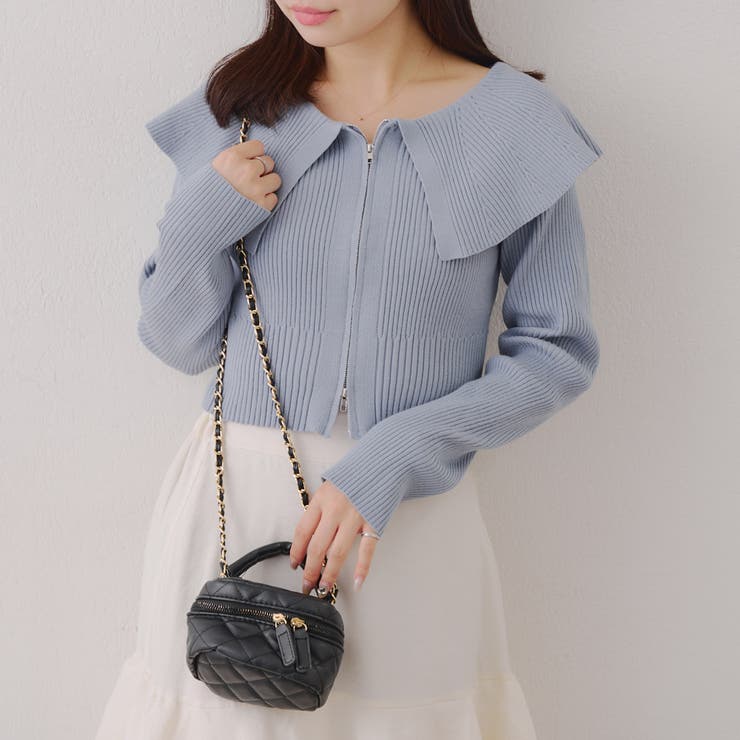 お顔周りスッキリ見え◎ ビッグ衿ジップカーディガン | NICE CLAUP / OLIVE des OLIVE　OUTLET | 詳細画像24 
