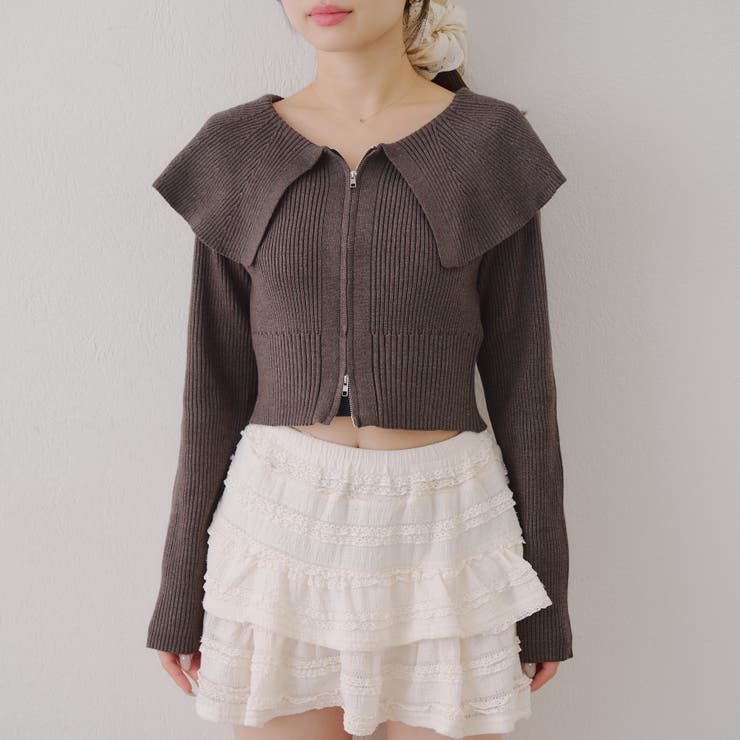 お顔周りスッキリ見え◎ ビッグ衿ジップカーディガン | NICE CLAUP / OLIVE des OLIVE　OUTLET | 詳細画像25 