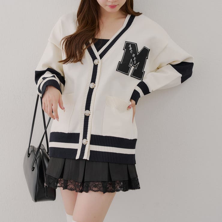 【MARCHES】レタードカーデ | NICE CLAUP / OLIVE des OLIVE　OUTLET | 詳細画像2 