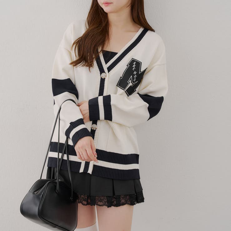 【MARCHES】レタードカーデ | NICE CLAUP / OLIVE des OLIVE　OUTLET | 詳細画像3 