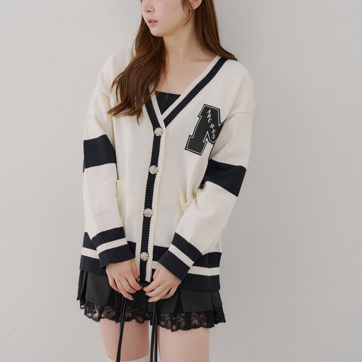 【MARCHES】レタードカーデ | NICE CLAUP / OLIVE des OLIVE　OUTLET | 詳細画像4 