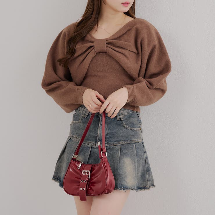 オフショルでも着られる、リボンがキュートなセットアイテム | NICE CLAUP / OLIVE des OLIVE　OUTLET | 詳細画像3 
