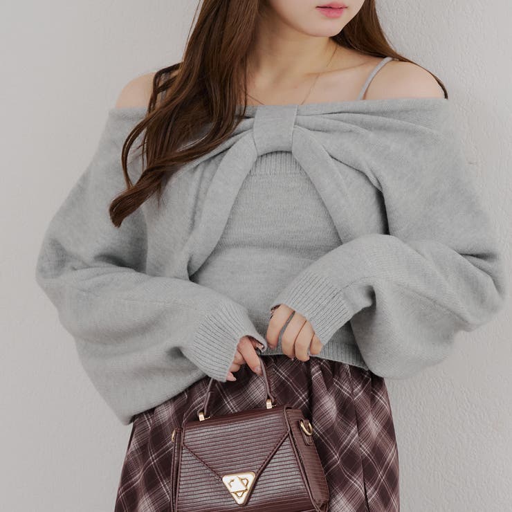 オフショルでも着られる、リボンがキュートなセットアイテム | NICE CLAUP / OLIVE des OLIVE　OUTLET | 詳細画像9 
