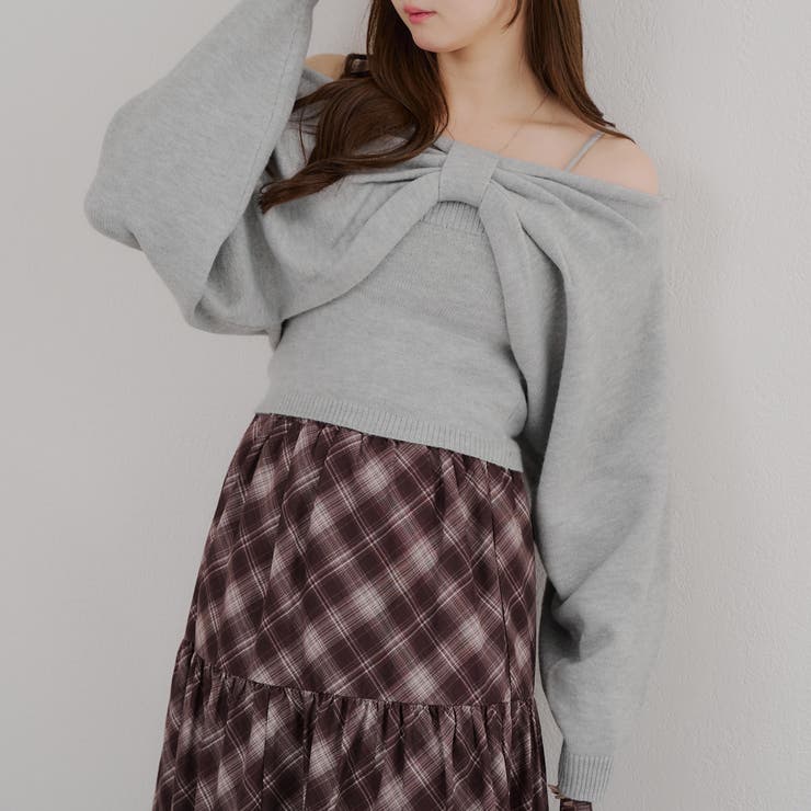 オフショルでも着られる、リボンがキュートなセットアイテム | NICE CLAUP / OLIVE des OLIVE　OUTLET | 詳細画像10 