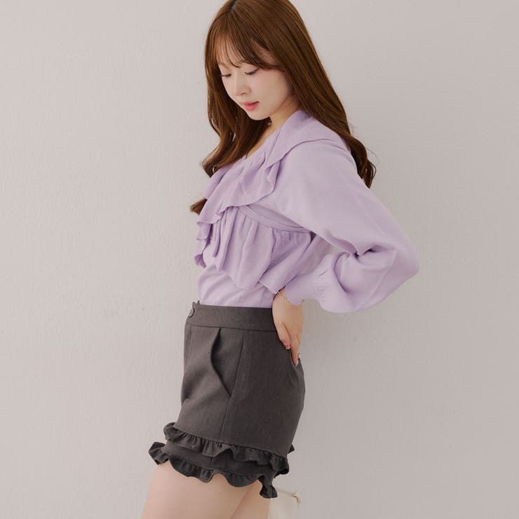 クロスフリルニット | NICE CLAUP / OLIVE des OLIVE　OUTLET | 詳細画像5 