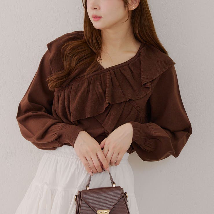 クロスフリルニット | NICE CLAUP / OLIVE des OLIVE　OUTLET | 詳細画像13 