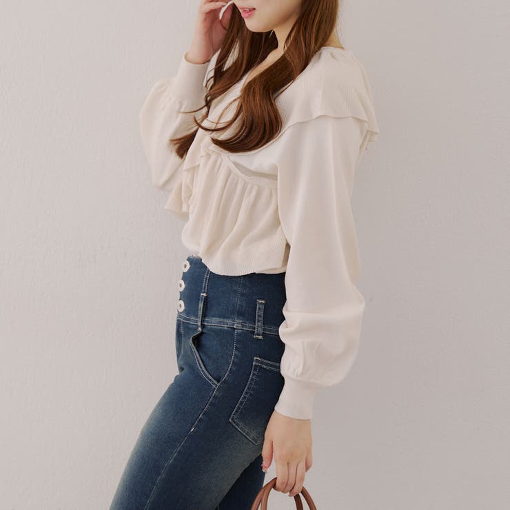 クロスフリルニット | NICE CLAUP / OLIVE des OLIVE　OUTLET | 詳細画像28 