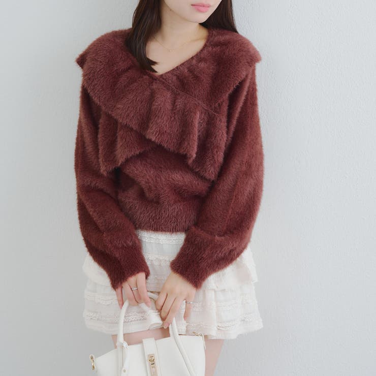 フェザークロスフリルニット | NICE CLAUP / OLIVE des OLIVE　OUTLET | 詳細画像16 