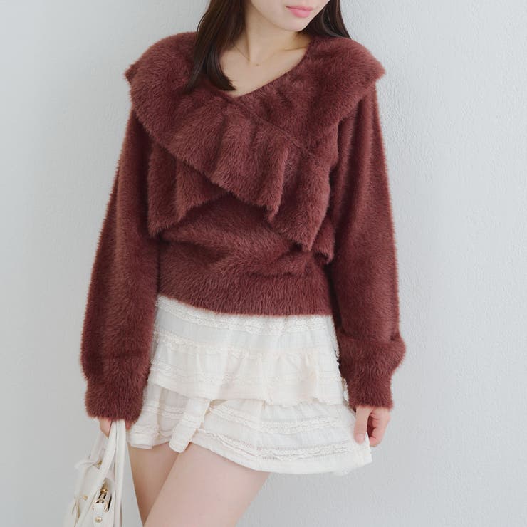 フェザークロスフリルニット | NICE CLAUP / OLIVE des OLIVE　OUTLET | 詳細画像17 