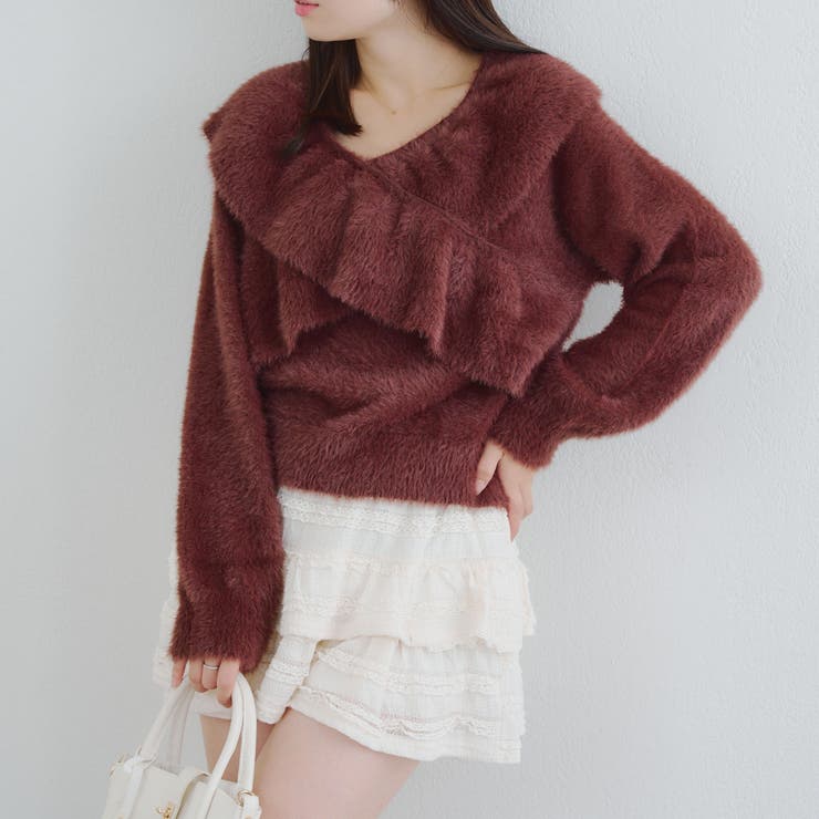 フェザークロスフリルニット | NICE CLAUP / OLIVE des OLIVE　OUTLET | 詳細画像18 