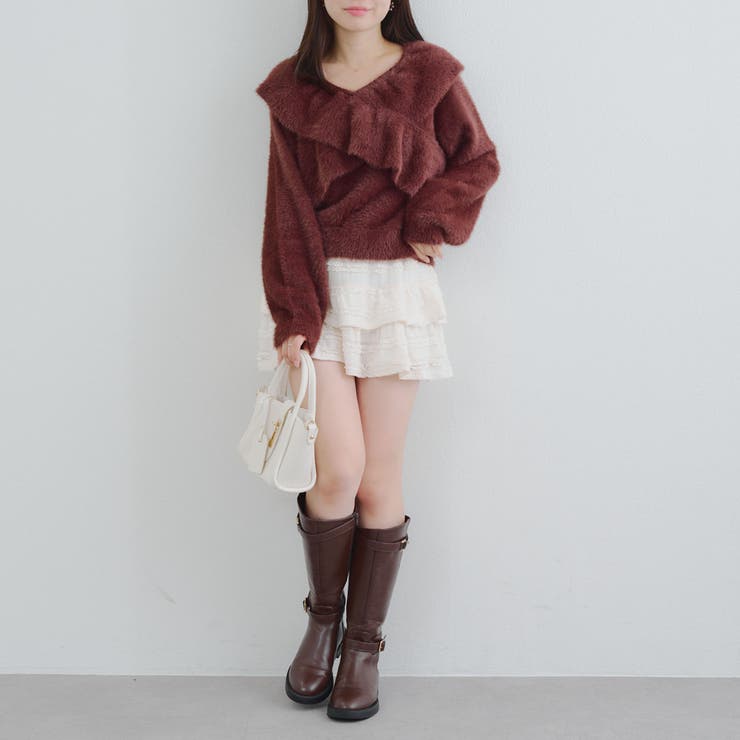 フェザークロスフリルニット | NICE CLAUP / OLIVE des OLIVE　OUTLET | 詳細画像21 