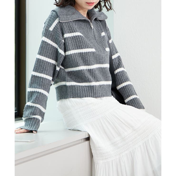 ハーフZIPニット[品番：NCLW0016361]｜NICE CLAUP / OLIVE des OLIVE