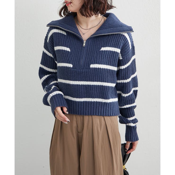 ハーフZIPニット[品番：NCLW0016361]｜NICE CLAUP / OLIVE des OLIVE