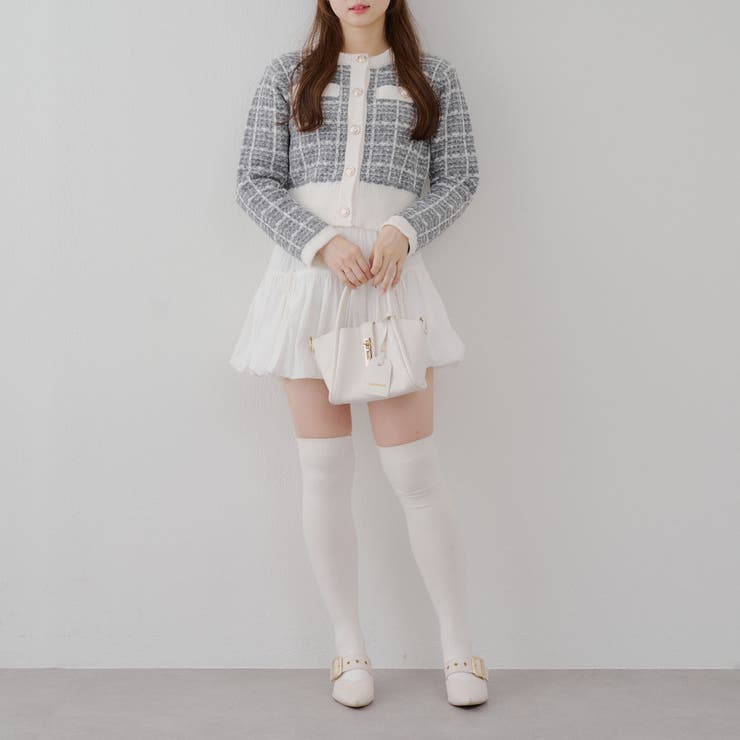 ツイードニットカーディガン[品番：NCLW0016318]｜NICE CLAUP / OLIVE