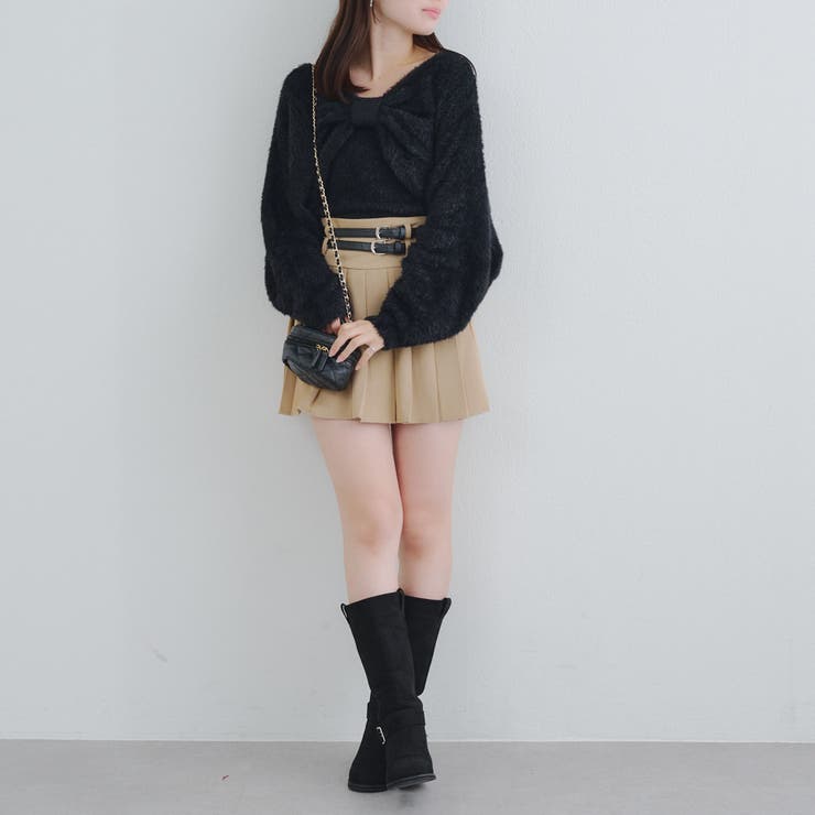 【ふわふわ、大人可愛い♪】リボンニット＆キャミソールセット | NICE CLAUP / OLIVE des OLIVE　OUTLET | 詳細画像18 